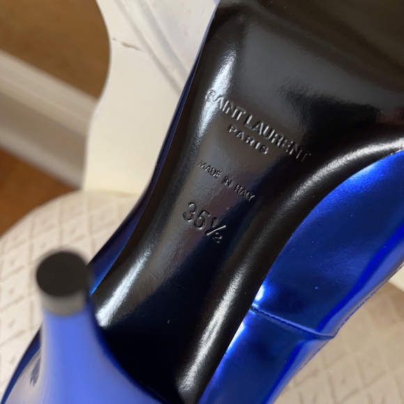 Blue metallic Saint  Laurent heels - Picture 8 of 11